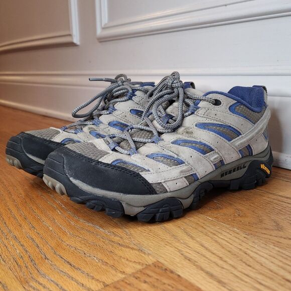 EUC Merrell Womens Moab 2 Ventilator Low Hiking Shoes J06018 Gray Blue Size 10 - Picture 1 of 16